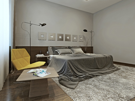 Bedroom constructivism style, 3d imagesの写真素材