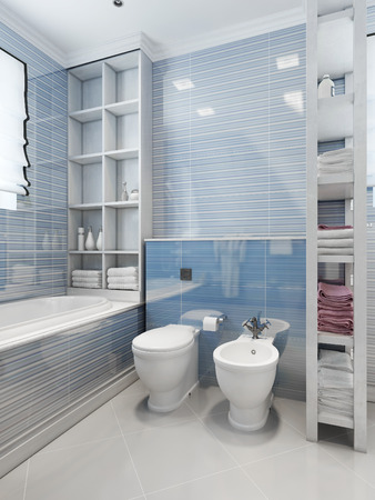 Bathroom Art Deco style. 3d renderの写真素材