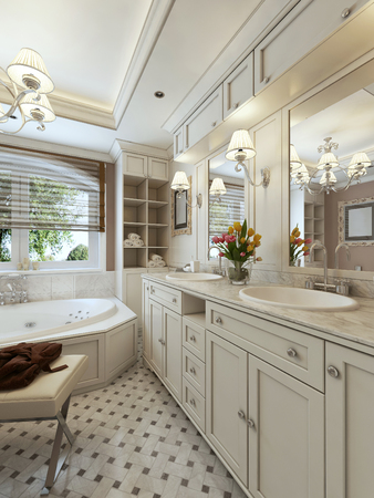 Bathroom design avant-garde. 3d renderの写真素材
