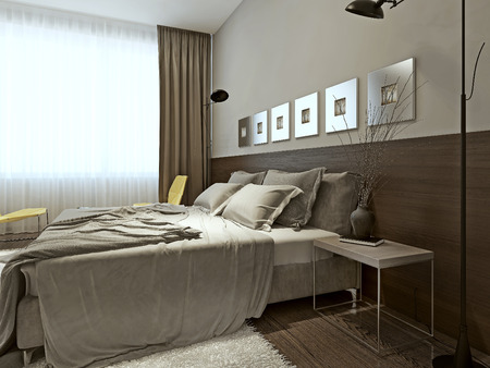 Bedroom contemporary style, 3d imagesの写真素材