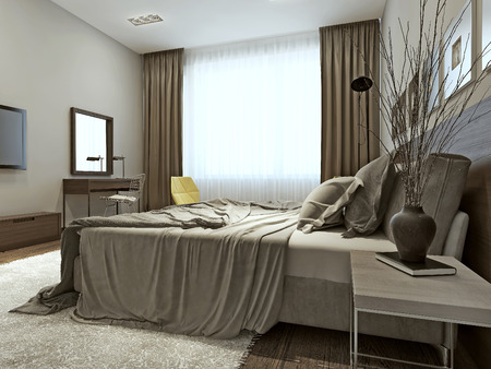 Bedroom contemporary style, 3d imagesの写真素材