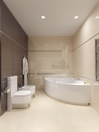 Bathroom inhigh-tech style . 3d imagesの写真素材