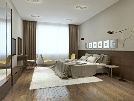 Bedroom minimalism style, 3d imagesの写真素材