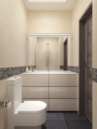 Guest bathroom in a modern style. 3d visualizationの写真素材