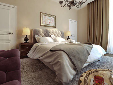 Bedroom Gothic style, 3d imageの写真素材
