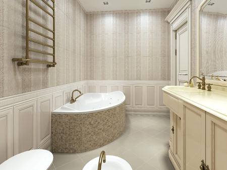 Bath art deco style, 3d imagesの写真素材