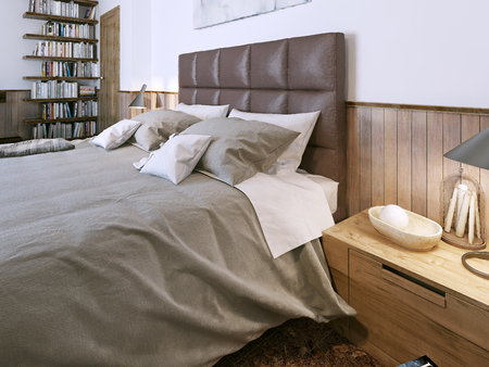 Bedroom modern style, 3d imageの写真素材