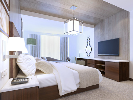 Inspiration for modern hotel room. 3D renderの写真素材