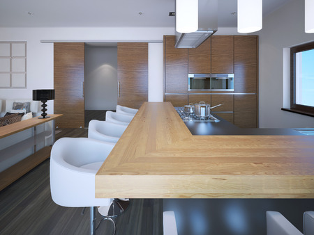Kitchen art deco trend. 3D renderの写真素材