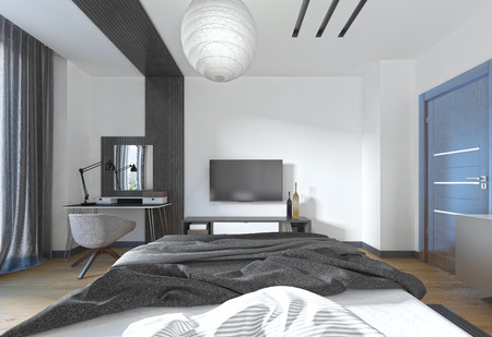 TV stand in the bedroom in a modern style. 3D renderの写真素材