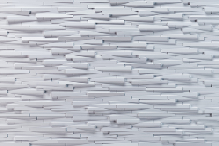 White abstract 3d background texture with horizontal protruding rectangles. 3d render.の写真素材