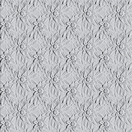 White background with a floral 3d ornament. 3d render.の写真素材