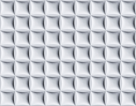 White seamless geometric pattern. 3D background. 3d render.の写真素材