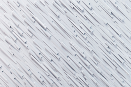 White abstract 3d background texture with horizontal protruding rectangles. 3d render.の写真素材
