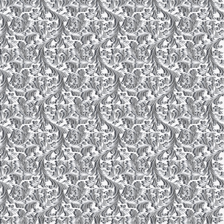 White ornamental pattern with patterns in the form of flowers and plants. 3d render.の写真素材