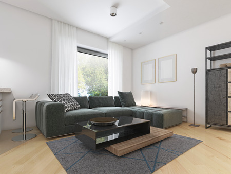 Luxurious modern studio apartment in Contemporary style. 3D renderingの写真素材