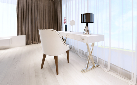 Modern dressing table with decor in a luxurious bedroom. 3D renderingの写真素材
