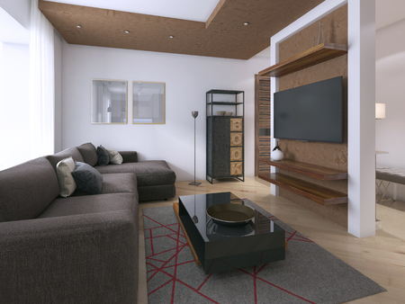 Modern interior of the studio in the style of Contemporary. 3D renderingの写真素材