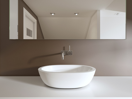 Bathroom vanities in the bathroom Contemporary style. 3d rendering.の写真素材