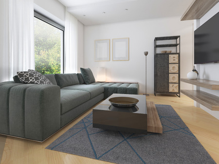 Luxurious modern studio apartment in Contemporary style. 3D renderingの写真素材