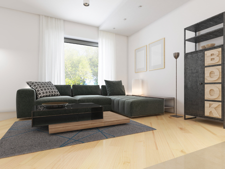 Luxurious modern studio apartment in Contemporary style. 3D renderingの写真素材