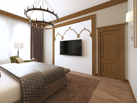 Bedroom in a middle eastern arabic style. 3D renderingの写真素材