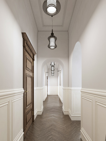 Bright hall in classical style. 3D rebder.の写真素材
