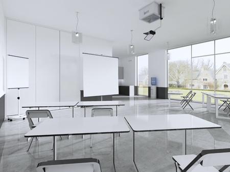 Seminar Room or Classroom. 3d renderingの写真素材
