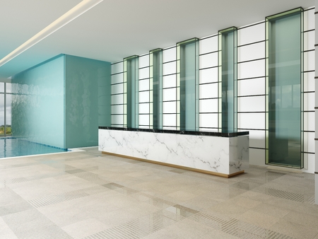 Fitness and spa center entrance. 3d renderingの写真素材