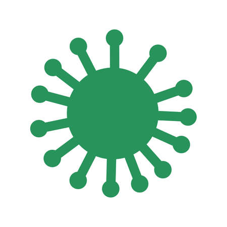 Coronavirus 2019-nCov. Concept resposible for asian flu outbreak and coronaviruses influenza pandemic. Virus or bacterium. Flat cartoon style. For motivational posters. Pneumonia quarantineのイラスト素材