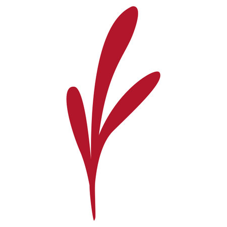 Hand drawn abstract red flower decorative element isolated on white. Cartoon style. Summer, spring or autumn. Nature and ecology. For post cards, posters, social media, textile, prints, wallpaperのイラスト素材