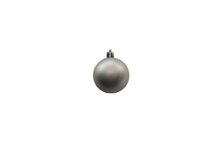silver frosted christmas ball on isolateの写真素材