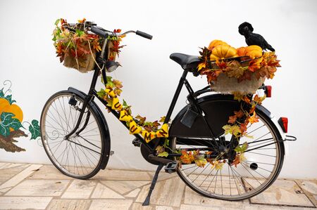 Decorative bicycle (autumn theme)の写真素材