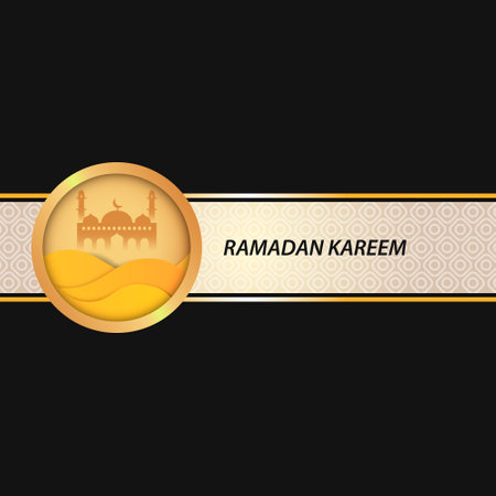 Modern luxury Islamic square template layout background post card. social media and template banner design for Ramadan, Al-Adha and Al-Fitr.のイラスト素材