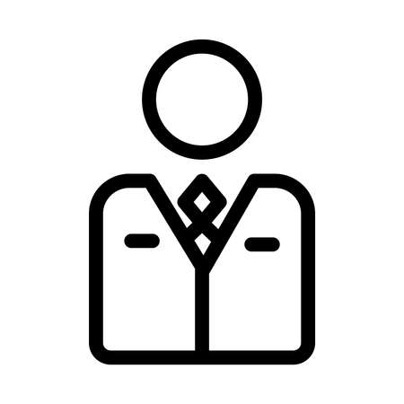 Officer / worker icon, vector illustration in outline or line styleのイラスト素材