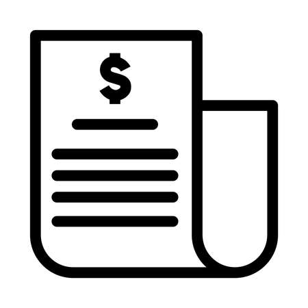 Long document, balance sheet bank account, icon vector illustration in outline or line styleのイラスト素材