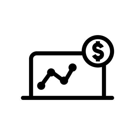 monitoring sales projection round icon. Vector illustrationのイラスト素材