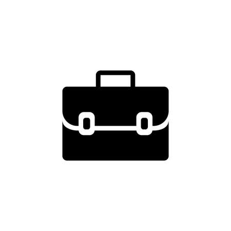 briefcase, suitcase bag flat black icon. vector illustrationのイラスト素材