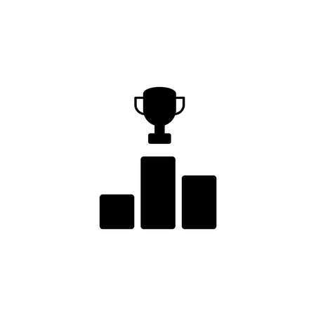 trophy above podium platform icon. vector illustrationのイラスト素材