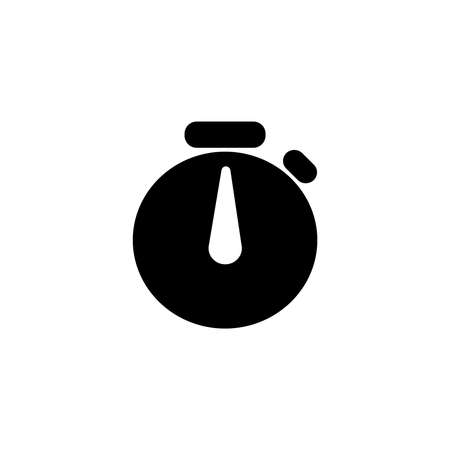 stopwatch timer solid black icon. Vector illustrationのイラスト素材