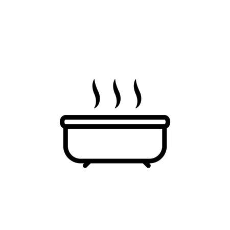 hot shower spa bathtub outline line icon.Vector illustrationのイラスト素材