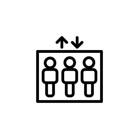escalator signage outline line icon.Vector illustration