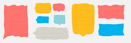 Set of abstract zigzag bubble chat message in flat style design. Vector illustrationのイラスト素材