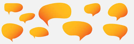 Set of abstract organic fluid bubble chat message in gradient style design. Vector illustrationのイラスト素材