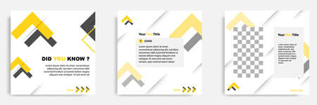 Social media tutorial, tips, trick, did you know post banner layout template with geometric...