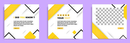 Social media tutorial, tips, trick, did you know post banner layout template with geometric background and memphis pattern design elementのイラスト素材