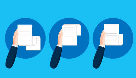 3D Cartoon illustration businessmen holding paper sheet document. Vector design