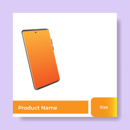 Geometric square social media banner layout, product background backdrop display for ads commerce sale template in gradient yellow orange color. vector designのイラスト素材