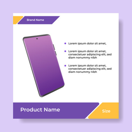 Geometric square social media banner layout, product background backdrop display for ads commerce sale template in gradient purple yellow color. vector designのイラスト素材