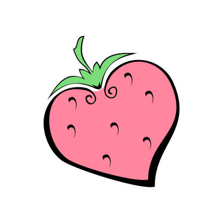 Abstract strawberry isolated on a white background. Color berry icon.のイラスト素材
